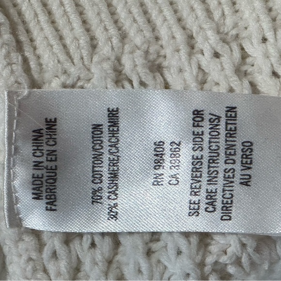THEORY Cream Ivory Cashmere Sweater Size P XS TP Knit VALRITA Cashcotton Casual - Picture 5 of 6